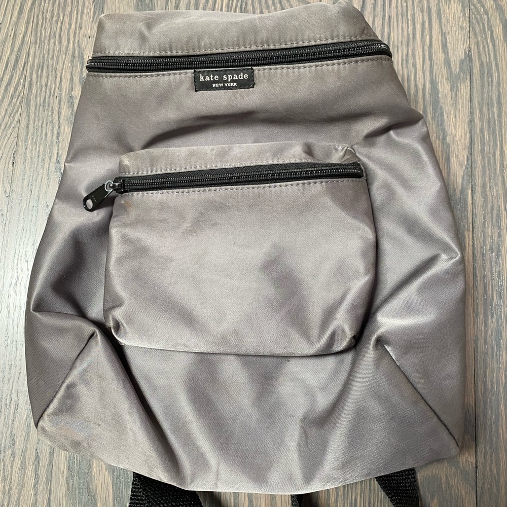 Kate Spade Mini Silver Nylon Backpack